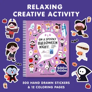 Halloween Sticker Book - Spooky Adventure Montessori Book with 500+ Stickers Included halloween fun