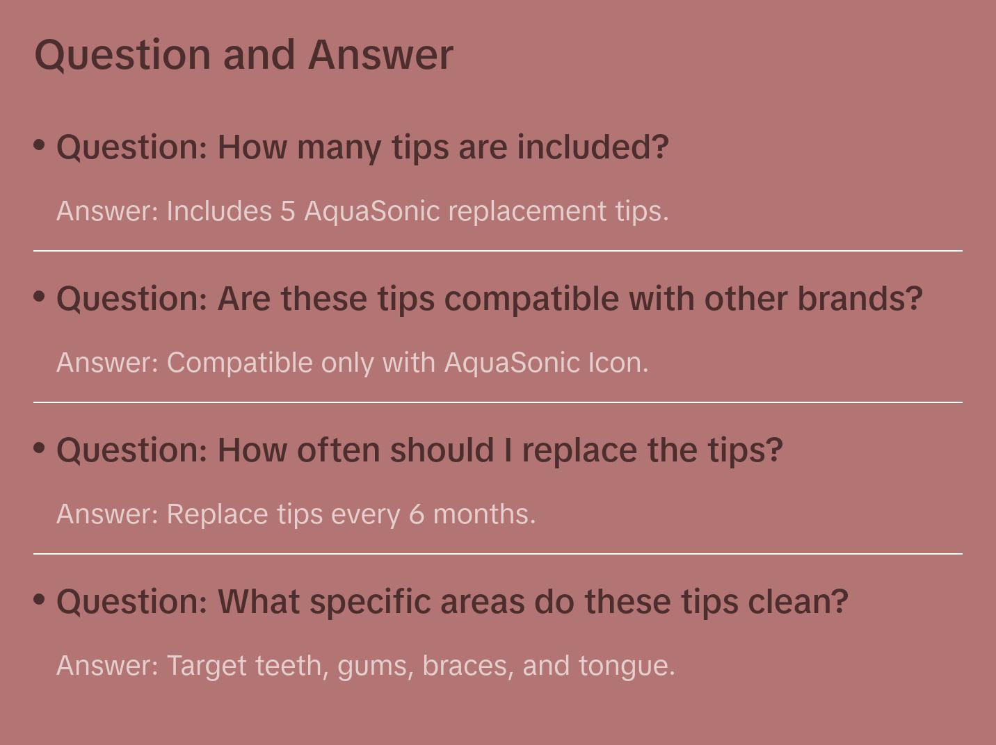 AquaSonic Icon Water Flosser Replacement Tips for Water Flosser, Oral Irrigator