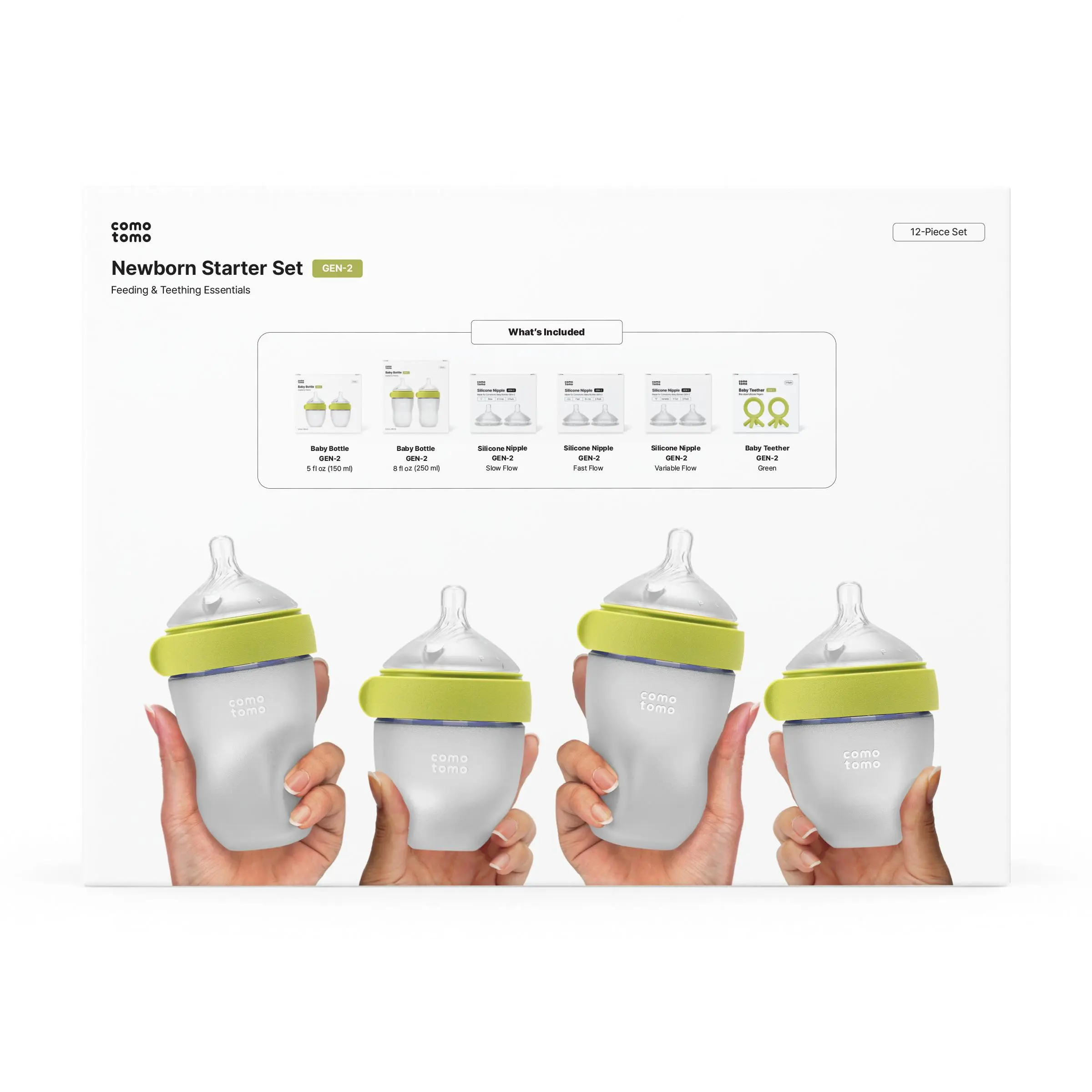 Comotomo Newborn Starter Set (12 Piece Set)