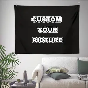 Custom Tapestry Upload Images Banners Personalized Wall Decor Customized Tapestry Flag Poster Banner for Bedroom/Wedding/Birthday Party/Gift Cotton Decorative Decoration Light Linen Print Design Home Goods