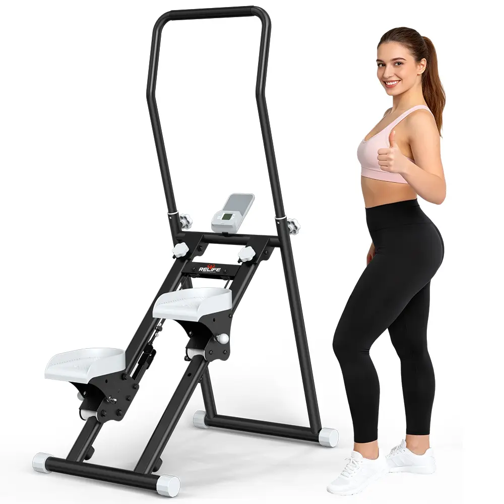 RELIFESPORTS Folding Vertical Climber Stair Stepper - Unisex Full Body Home Workout Machine with Adjustable Resistance, Digital LCD Display, 300LBS Capacity Gym Stuff Exercise Equipment