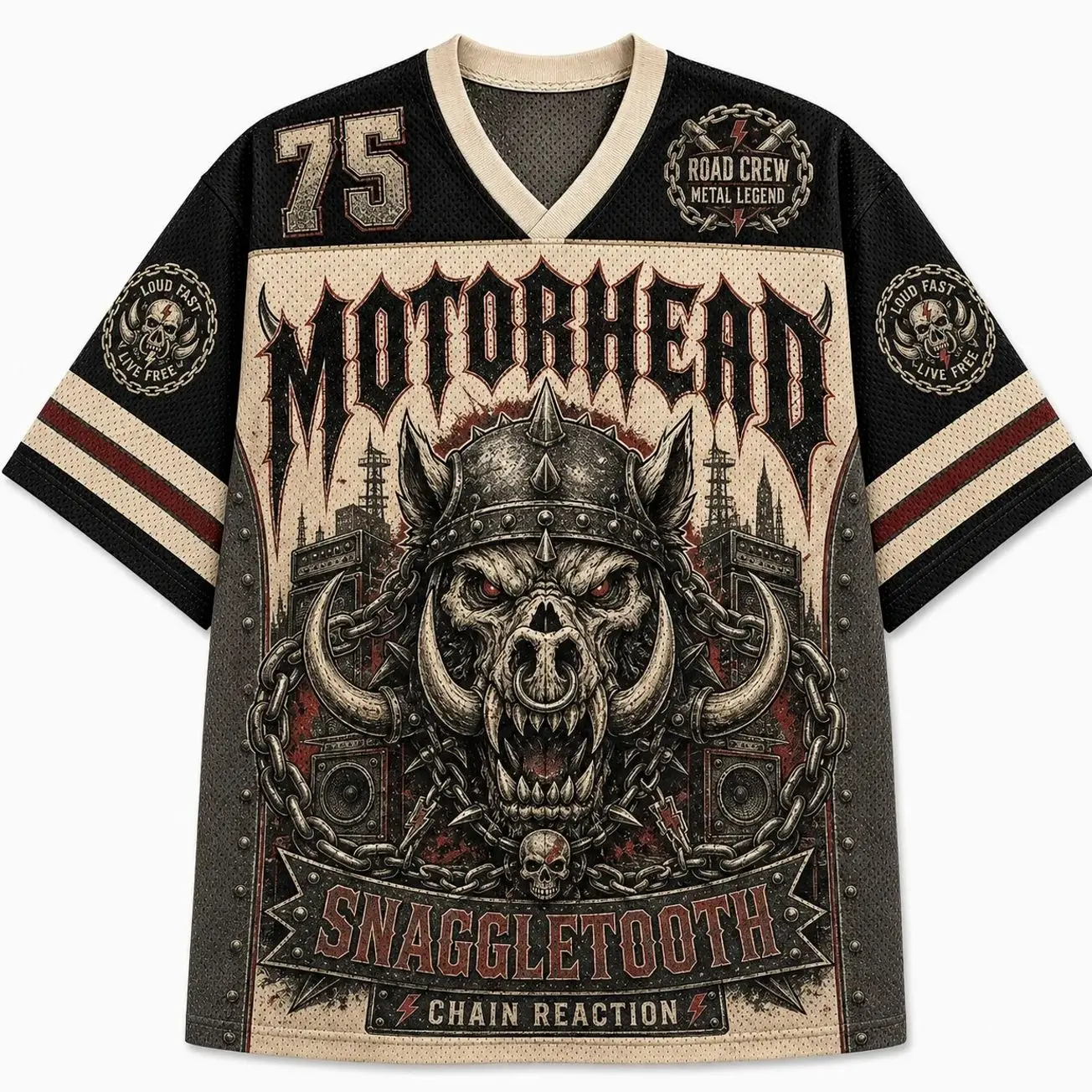 Motörhead Classic Heavy Metal Band Vintage Inspired Graphic Unisex Breathable Mesh Jersey Shirt for Rock Fans JGW