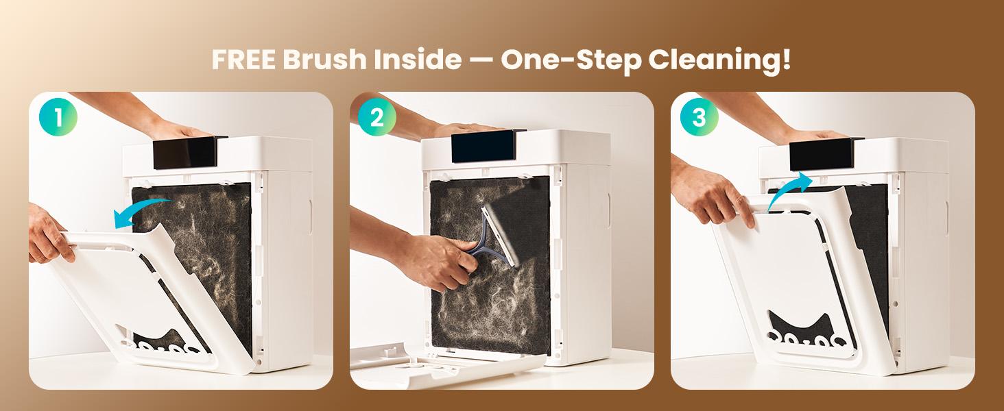 Oneisall Air Purifiers for Home Pets 3-in-1 Washable HEPA Filter Covers up to 2200 Ft² Dual-Sided Filter with 220g Activated Carbon Pet-Friendly Design Allergen Relief Odor Removal