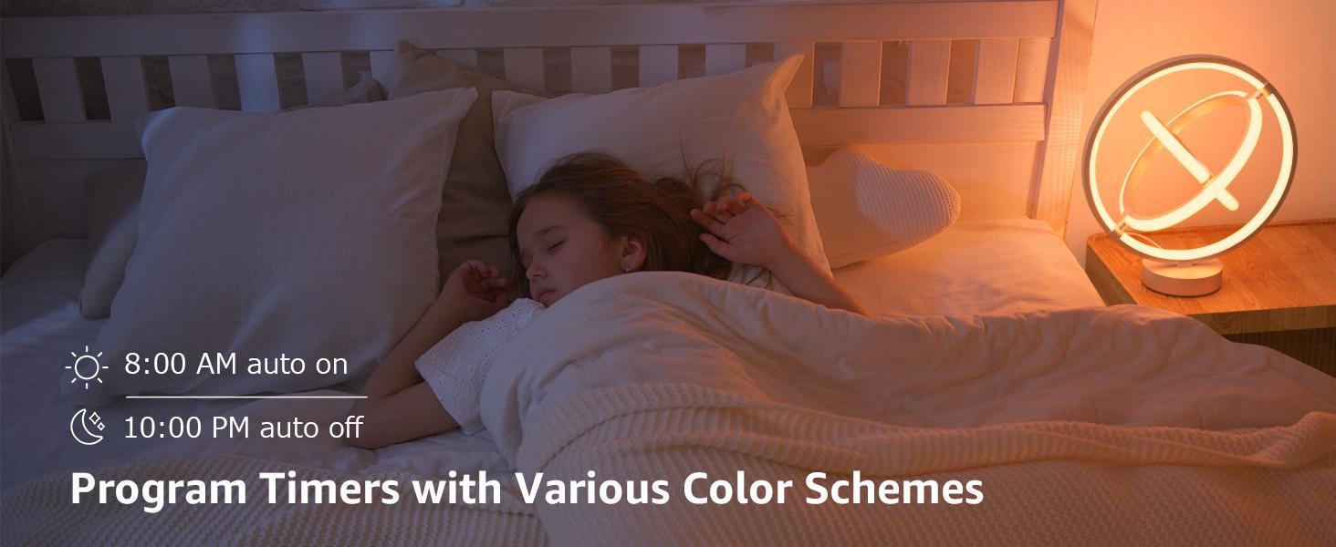 Lepro RGBIC AI Smart Table Lamp, Music Sync Smart Table Lamp Work with Alexa Google, LED Desk Lamp with 16M Colors, Color Changing Atmosphere Lamp for Bedroom Living Room Dimmable Night Light APP Control No Remote, 2.4 GHz