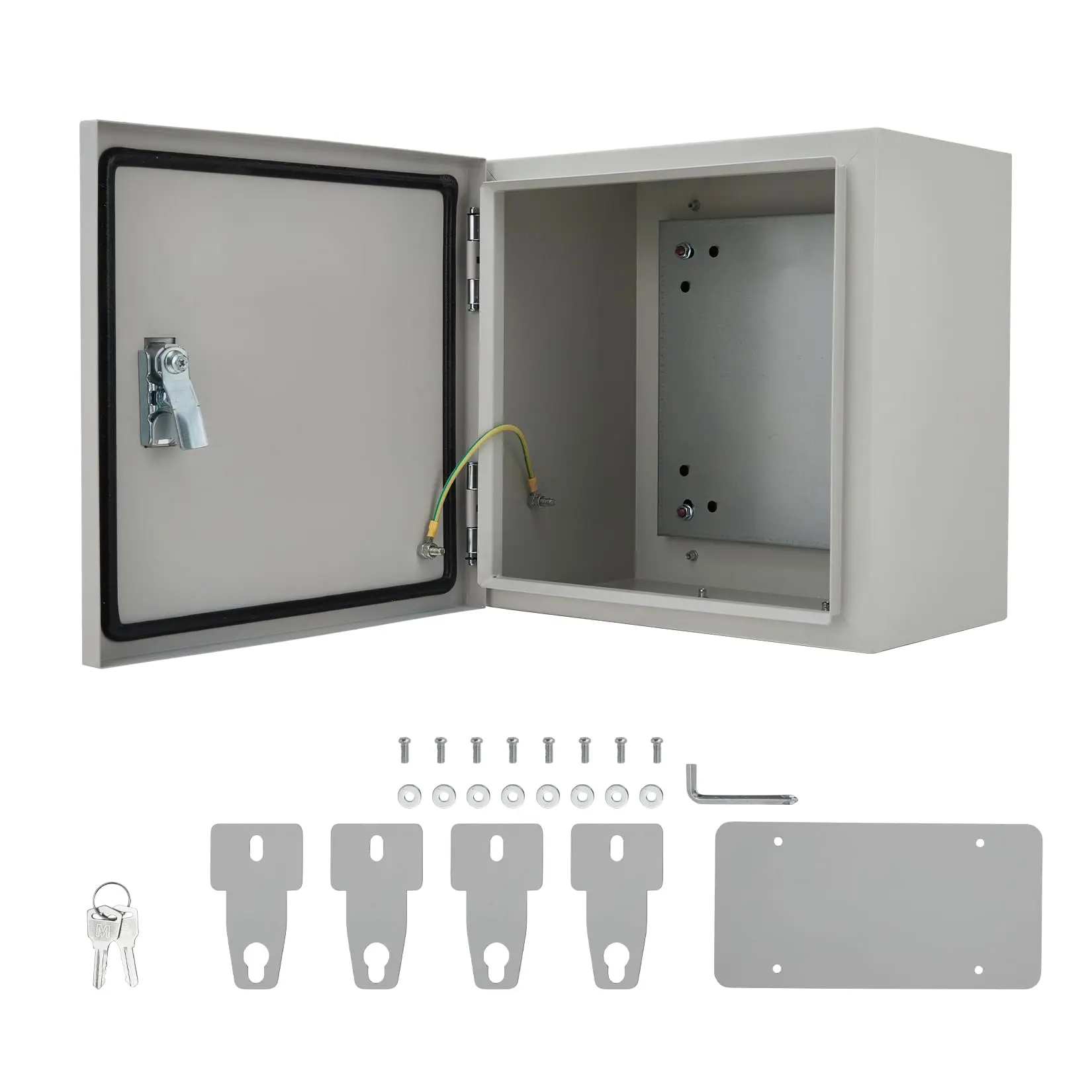 Garvee 12" x 12" x 8" Stainless Steel Outdoor Electrical Box – NEMA 4X, Waterproof, Dustproof, Lockable Junction Box with Mounting Plate & 2 Keys – IP66/IP67 Rated – Electrical Box for Indoor/Outdoor Use
