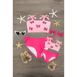 Mom & Me - Pink Sequin Bow Bikini