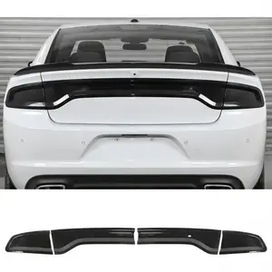 2015-2024 Dodge Charger Rear Tail Light Tint  Covers Trim Compatible with SRT Hellcat 392 Scat Pack | ABS Exterior Tail Light Lamp Cover | UV Coated Durable Finish | Easy Install Car Mod Accessory for Charger Owners