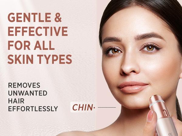 PROFEIR Facial Hair Removal for Women: Electric Hair Remover,Rechargeable Trimmer Comfort Painless face Razor for Chin Upper Lip Peach Fuzz with Light