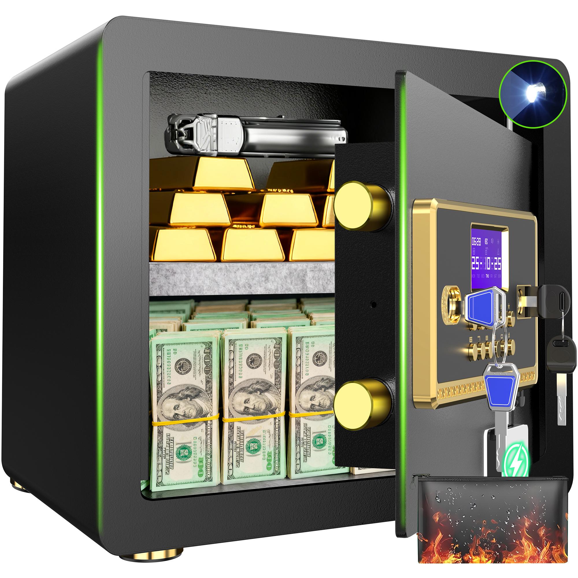 ACTIGER Large Safe Box with Digital Keypad, Electronic Lock, Smart Alarm System, and Dual Security Includes Fireproof Bag & Inner Locking Cabinet for Home, Office, and Business