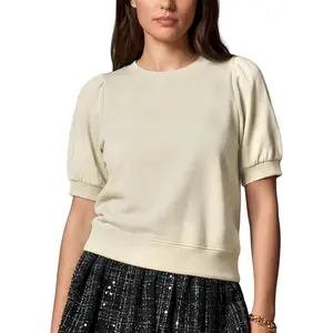 Yimoon Women Puff-Sleeve Sweatshirt T Shirts Crewneck Short Sleeve Spring Summer Tee Shirt