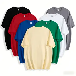 【Only 1PC Not 7PCS】7-Colors Solid Color Oversized 100% Cotton Plain T-Shirts – Heavyweight Loose-Fit Essential Tees for DIY, Streetwear & Everyday Casual Outfits