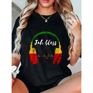 100% Cotton Jah Bless Reggae Lover Rastafari Reggae Roots Rasta Reggae T-Shirt