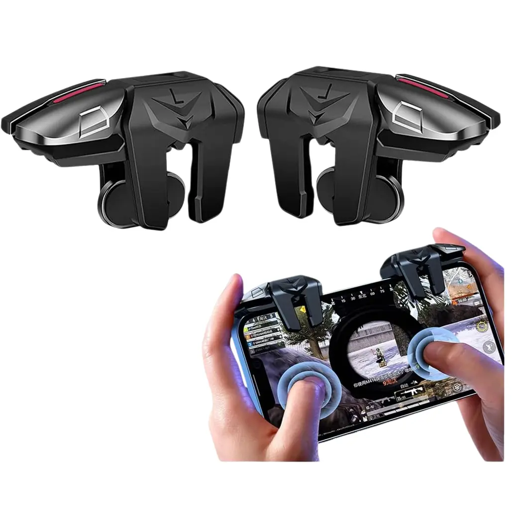 PUBG Mobile Triggers Combo, L2R2 4 Triggers Mobile Phone Controller for PUBG/Fortnite/Call of Duty/Rules of Survival, Aim & Fire Trigger for iPhone & Android Phones