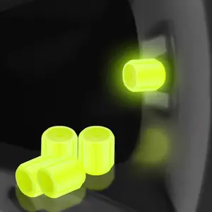 8PCS Luminous Night Rider Tire Valve Stem Caps – Glow in The Dark Wheel Valve Covers for Cars, Bikes & Motorcycles, Waterproof Fluorescent Protective Air Caps for Night Driving Safety & Style