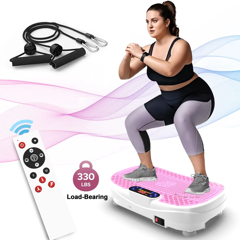 【Hufaut】Vibratory Plate Machine, 330LBS Workout Equipment for Home Gym, Exercise Equipment with Remote Control, Home Gym Equipment