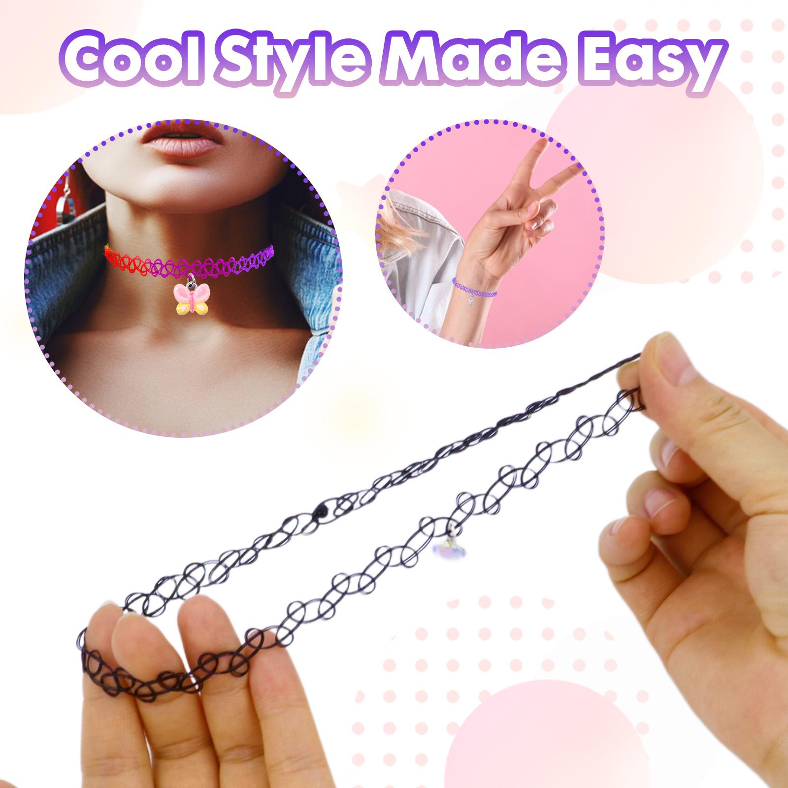 Pinksheep 12Pcs Choker Necklace Set, Pendant Charm Chokers Henna Tattoo Stretch Elastic for Dress up Pinksheep 12Pcs Choker Necklace Set, Pendant Charm Chokers Henna Tattoo Stretch Elastic for Dress up