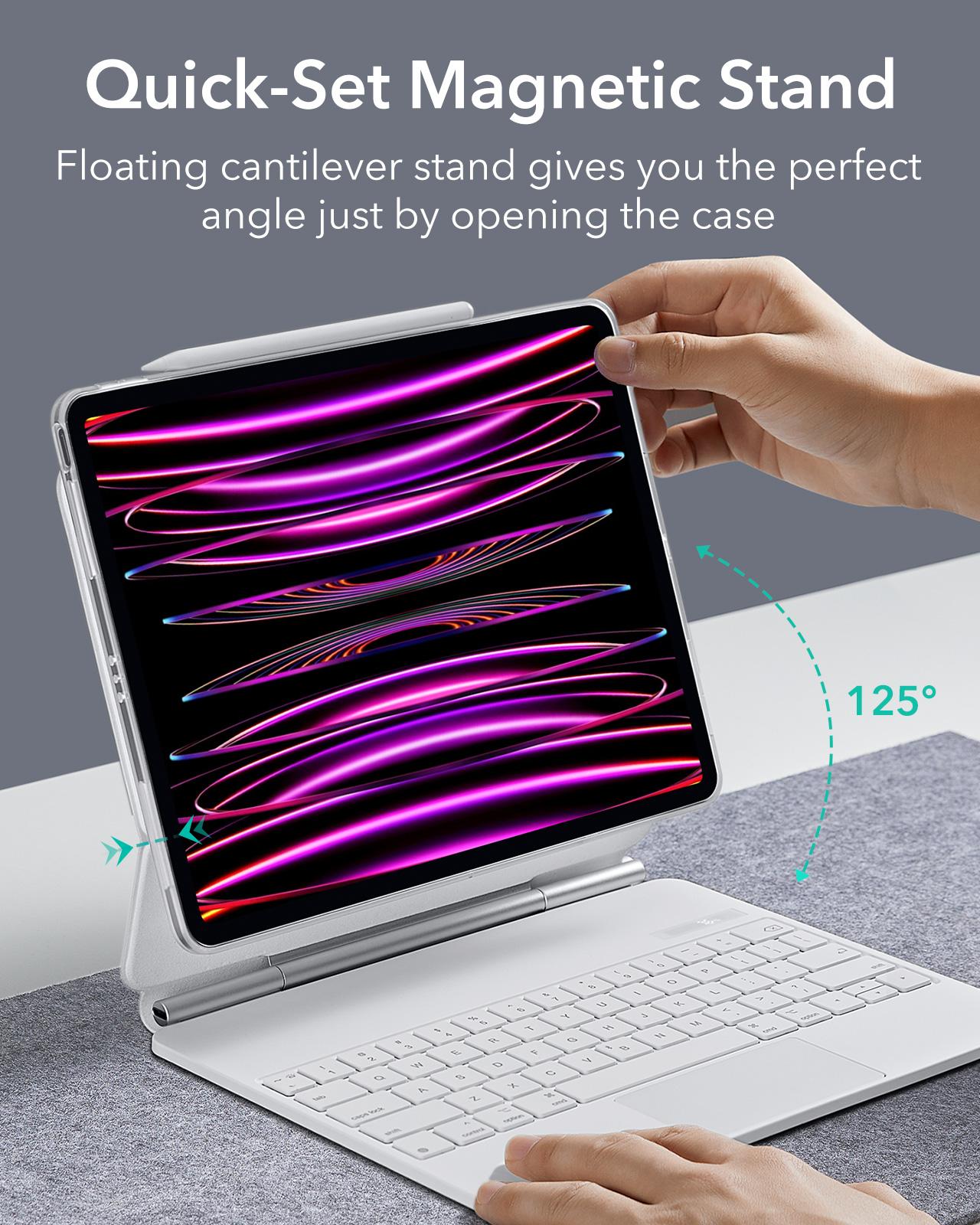 ESR Keyboard Case for iPad Air 11/13 inch 2026/2025/2024, Keyboard Case with Easy-Set Magnetic Stand for iPad Pro 11/13 inch 2025/2024, Portrait/Raised Modes for iPad Pro 11/12.9/Air 5th/4th Generation Keyboard, with Removable Protective Case