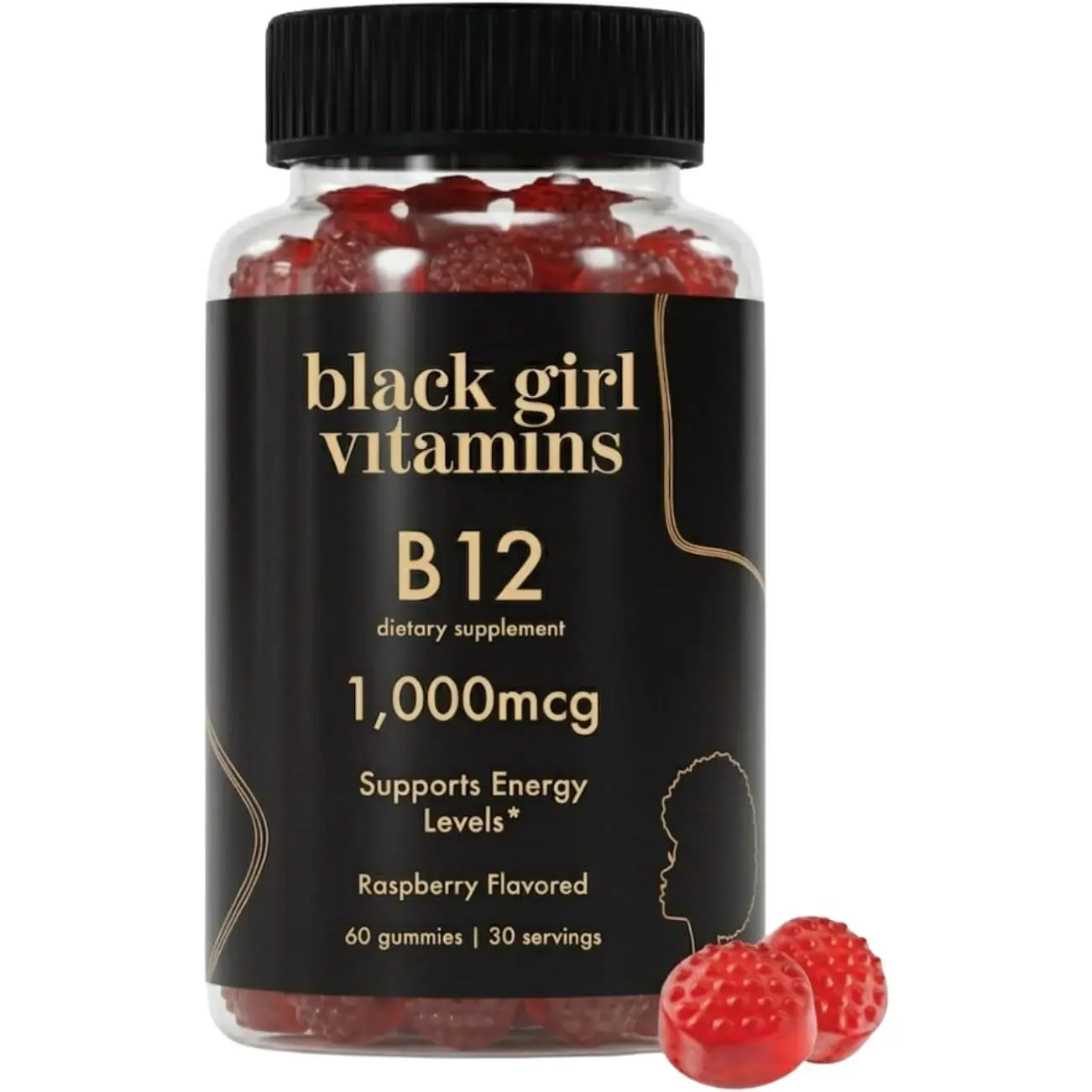 Vitamin B12 Gummies, for Energy, Metabolism & Nervous System Support, 1000 mcg Cyancobalamin B12 per Serving, Halal & Gluten-Free - 60ct