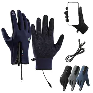 BNCHNG Heated Gloves for Men, Sport Gloves Winter Waterproof Windproof Thermal Touch Screen Gloves With Non-slip Heated Gloves That Can Be Charged With a Power Bank for Skiing, Cycling, Driving (Can be heated, Needs to be used with a power bank)