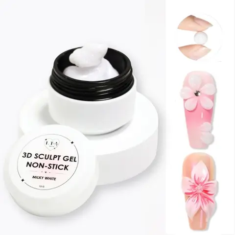 Milky White 3D Sculpt Gel Solid Non-Stick : Create 3D Nail Art Decoration