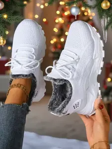 Women's Plus Size Snow Boots,Fleece Lined Warm Waterproof Ankle Boots, Non-Slip Comfortable Indoor Outdoor Shoes, Fall Winter Casual Booties with Thick Sole