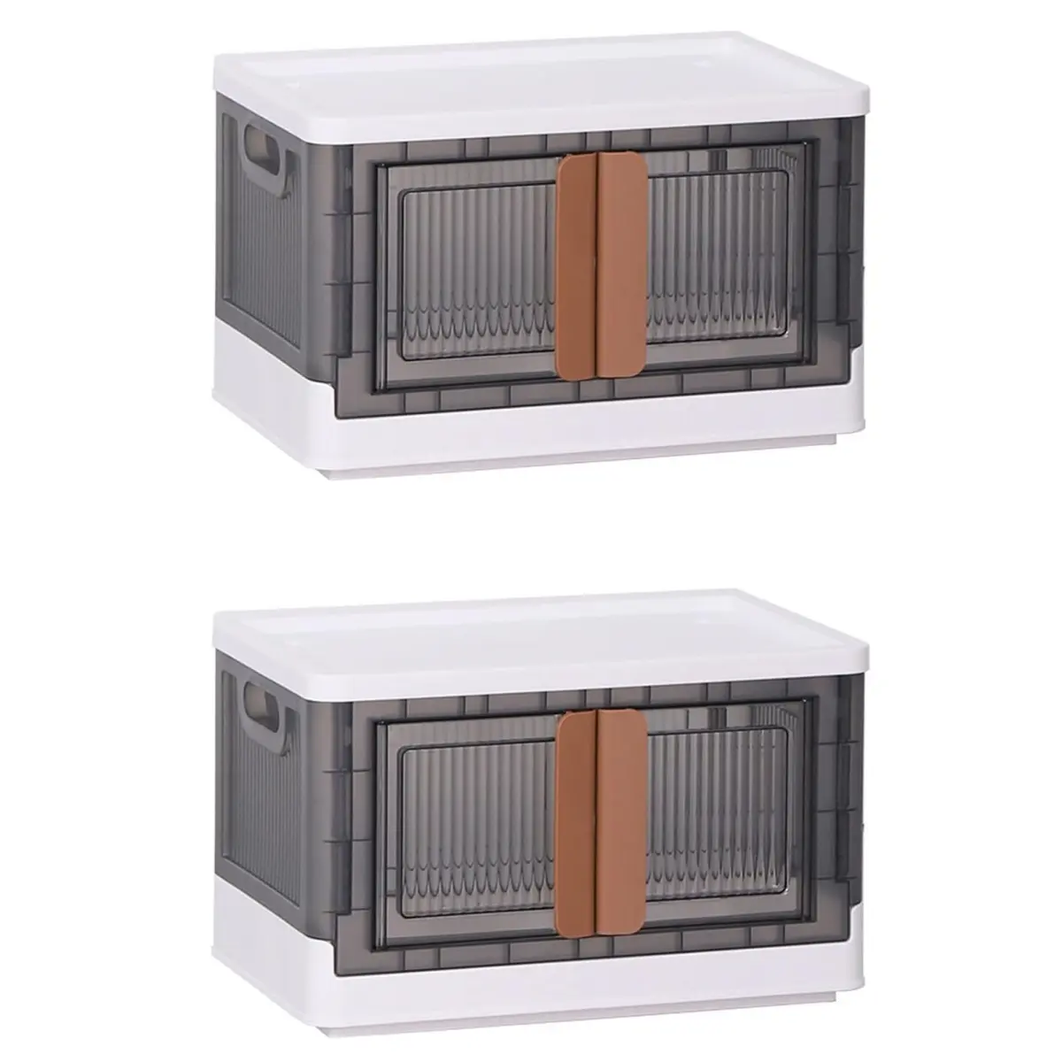 Unisex Indoor Plastic Folding Storage Cabinet - 8.45 gal, Collapsible Wardrobe Closet Organizer, 11 lb, 19.3' x 12.2' x 11.8' Dimensions (2 Packs), 8.45 Gallons