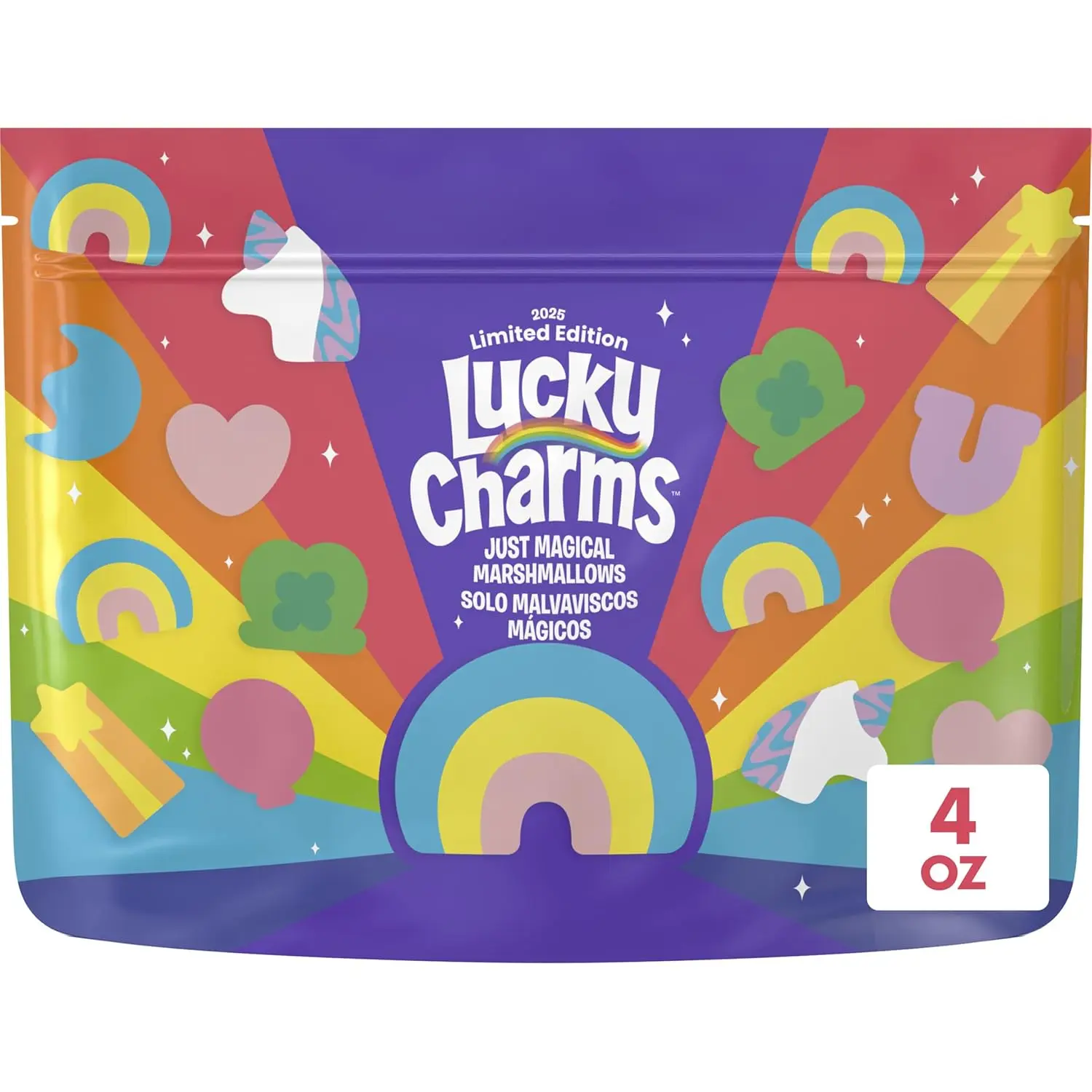 Lucky Charms Just Magical Marshmallows, Limited Edition Snacks, Dessert Ingredient and Topping, 4 oz
