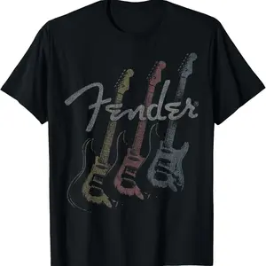 Fender Stacked Guitar Faded Logo T-Shirt