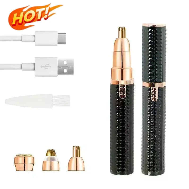 Women's 3-in-1 Electric Shaver & Eyebrow Trimmer Kit - Painless Full Body Hair Removal, Compact, USB Rechargeable, ABS Build, Salon-Like Ease, Anytime Anywhere Use, Shaver Set