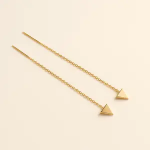 Triangle Threader Earrings | Gold Vermeil