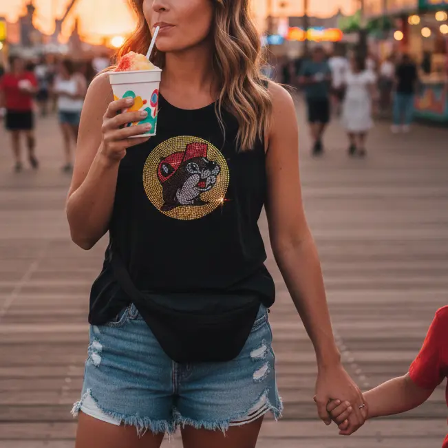 Buc-ee's Bling Logo Black Tank