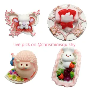 7 pcs mini taba squishy stress relief toys with plates kit sticky and soft texture