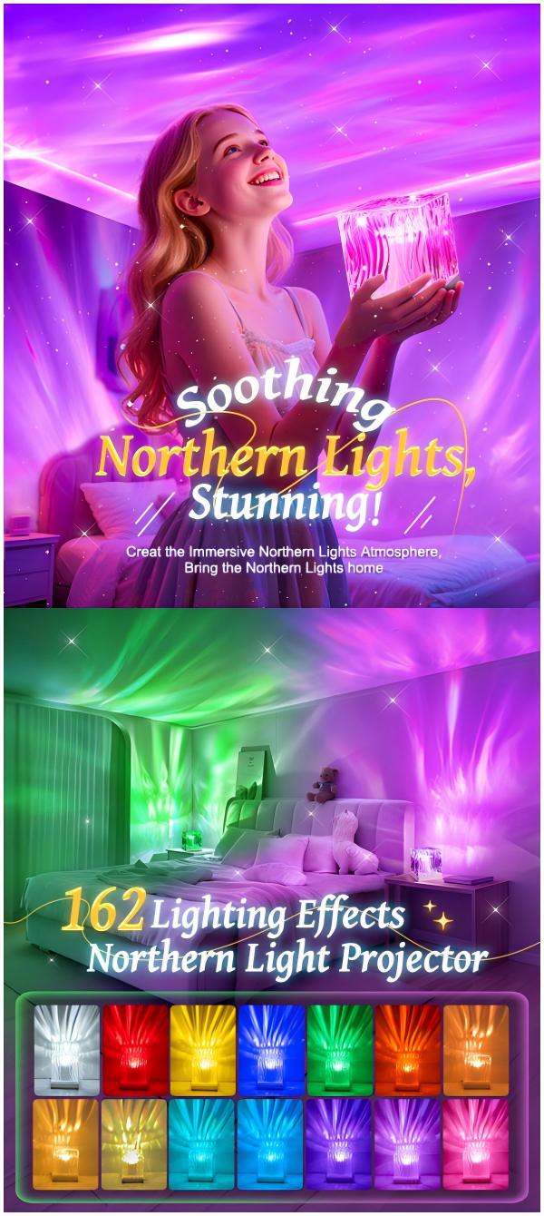 OneFire Flower Lamp Ambient Lighting for Bedroom Cool Things Water Ripple Lamp Dimmable+Remote+Timer Space Projector Gifts for Her Pink Roses Romantic Room Decor Couple Time Night Light