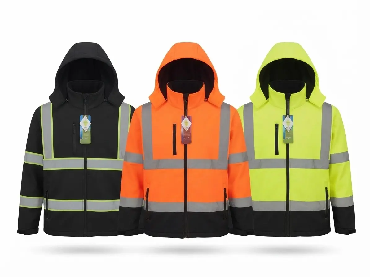 Safeguard 208 Men's Reflective Tape Hooded Safety Jacket - Waterproof, Lightweight, Warm Safety Work Outerwear for Fall, Spring