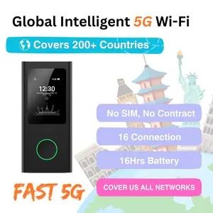 Global Intelligent  5G Portable Pocket Travel Wi-Fi Mobile Hotspot with Power Bank | 16 Connections | 16 Hrs Battery | Available 200 countries | Tri-Network in US | Best for RV, House, Remote work, travel and network backup