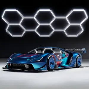 Hexagon Garage Ceiling Light, Ultra-Thin Honeycomb LED Ceiling Light, Suitable for Old & New Garage Renovations, Automated Production Line Workshops, Cold Chain Warehouses, Fire Stations, Private Garages, Schools, Hospital Logistics Areas