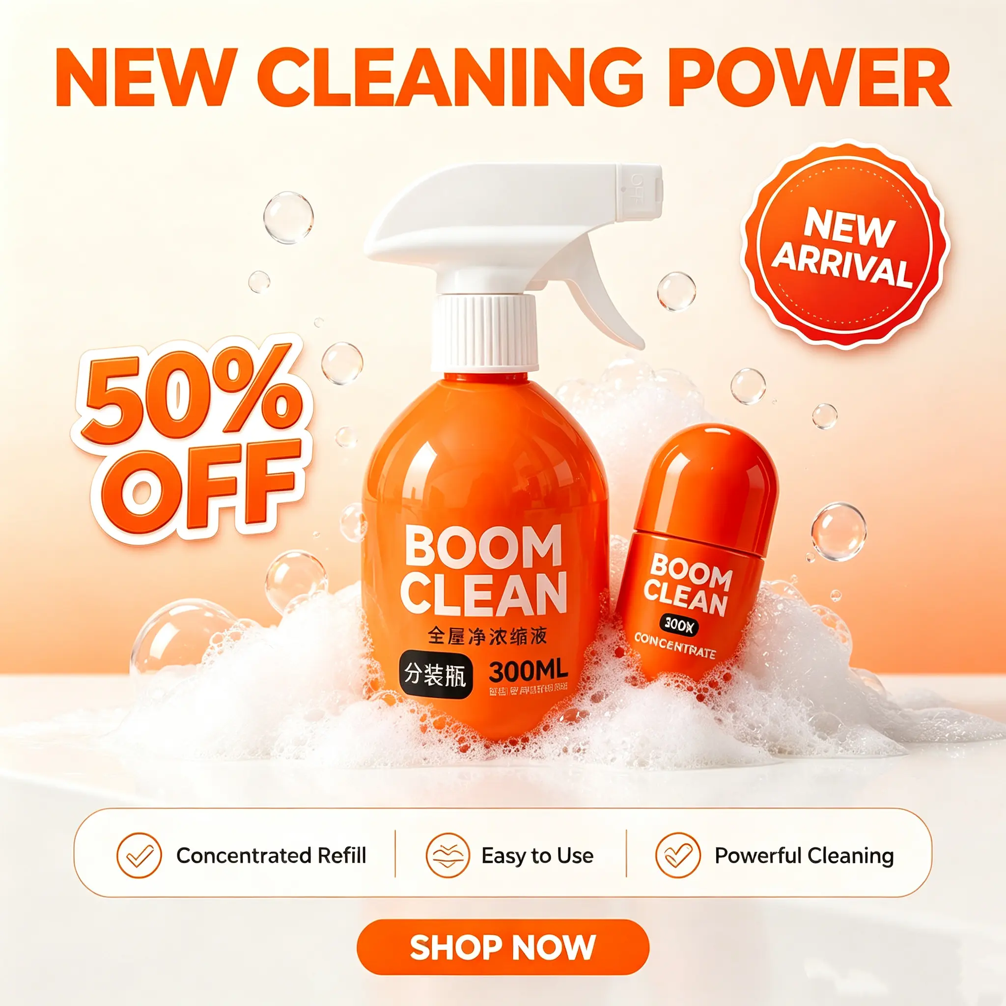 (3-Day Delivery) Concentrated All-Purpose Liquid Cleaner - Child & Pet Safe, Multi-Surface Cleaning Solution, Top-Selling (50,000+ Units Sold) for Home Use (Bathroom, Kitchen), Household, All Purpose Cleaners