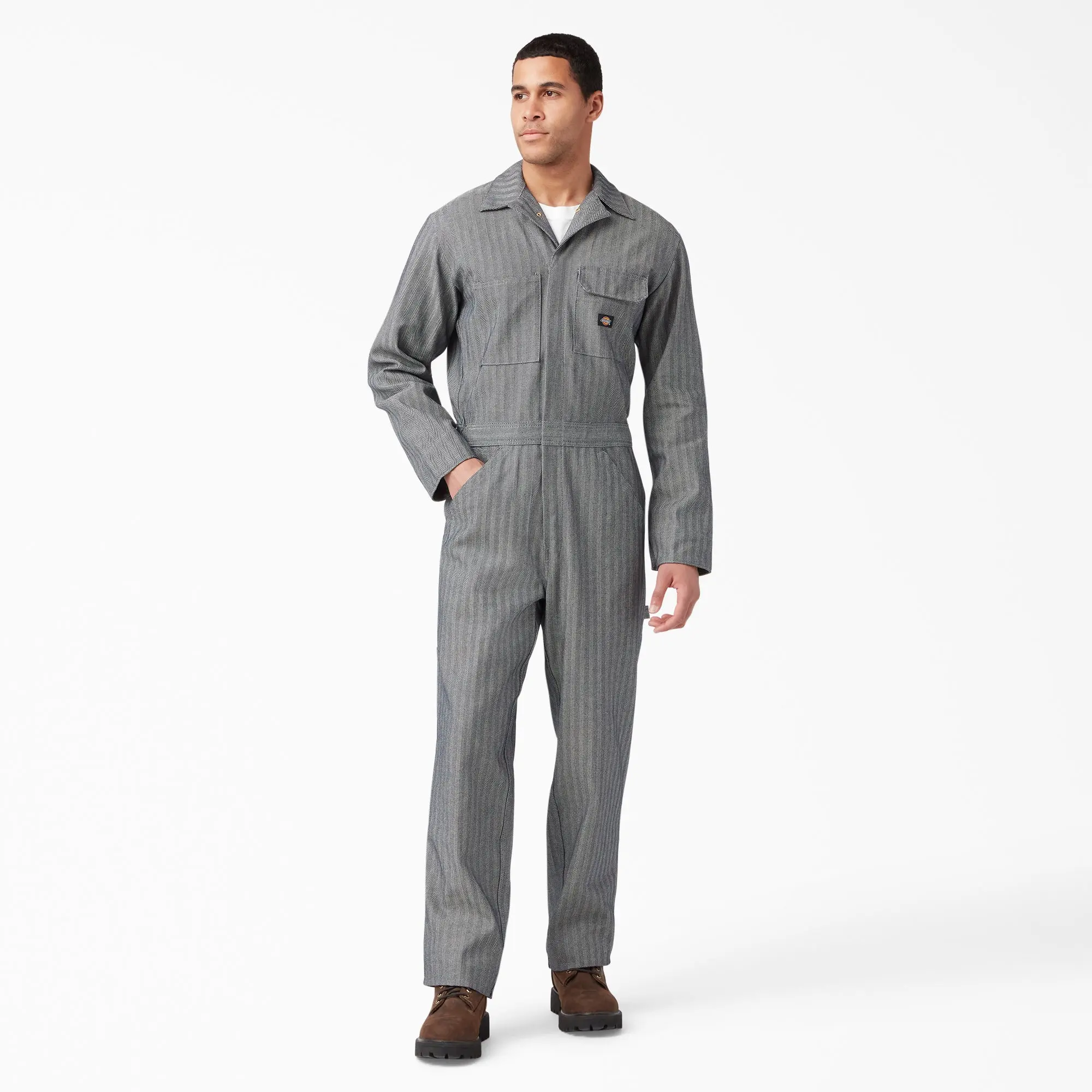 Dickies Fisher Striped Coveralls,Comfortable Fit, Utility Pockets, Durable Workwear Style