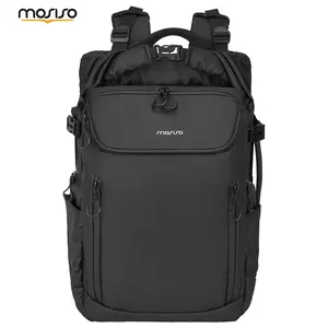 MOSISO Waterproof Roll Top Camera Backpack for DSLR/SLR/Mirrorless, Large Capacity Photography Bag with Expandable Compartment, 16 inch Laptop Slot & Tripod Holder, Outdoor Travel Camera Case Compatible with Canon Nikon Sony, Black