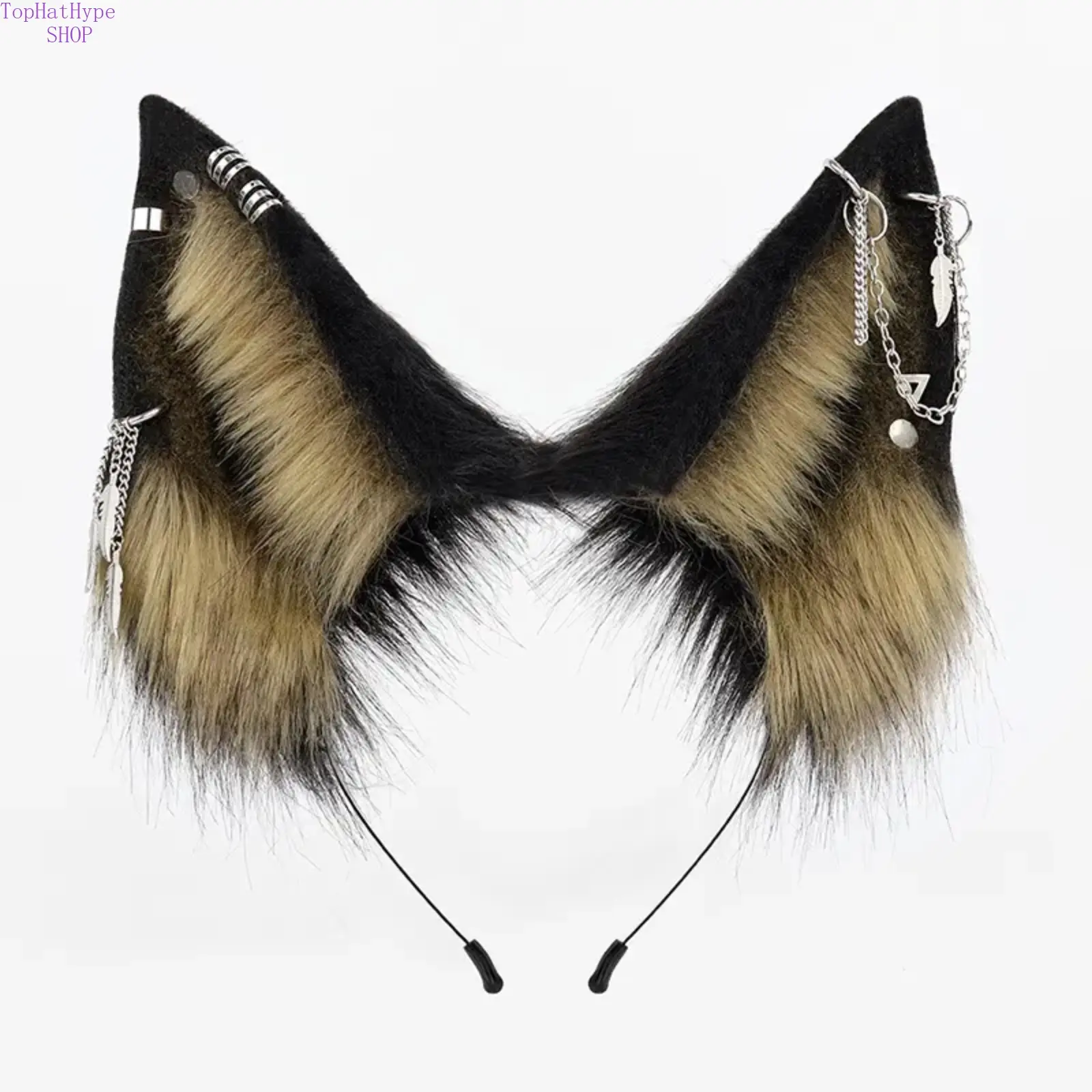 Fashion Unisex Handmade Realistic Wolf Ears Headband - Original Design Multi-Color Furry Accessory, Funky Unique Accessories for Halloween, Cosplay Prop, Animals, Adult, Halloween Aesthetic, Headbands, Chili Red, Halloween Ready