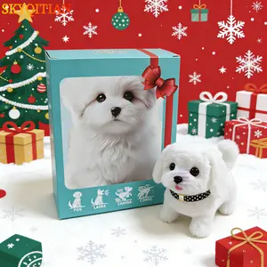 Realistic robotic pet dog toy for children, a lifelike plush toy, an adorable electric pet dog that barks, walks, and wags its tail—endless fun! Pet companion toy, children's companion toy.