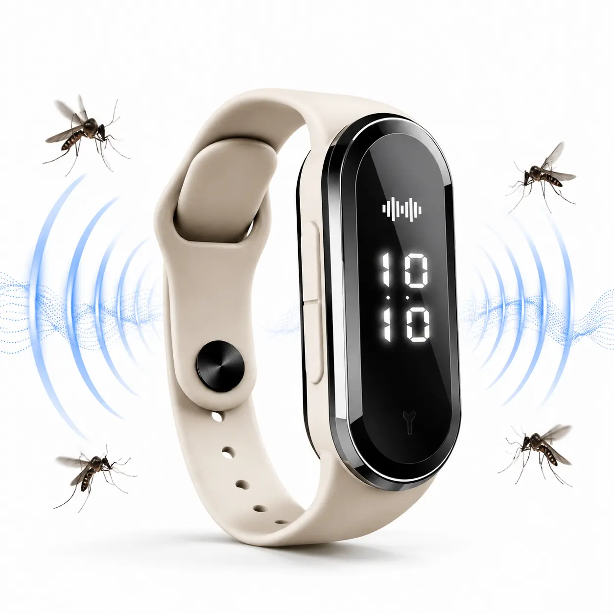 Ultrasonic Mosquito Repellent Wristband, Rechargeable Bug Repellent Bracelet with Silicone Band for Outdoor Travel, Camping & Family Use