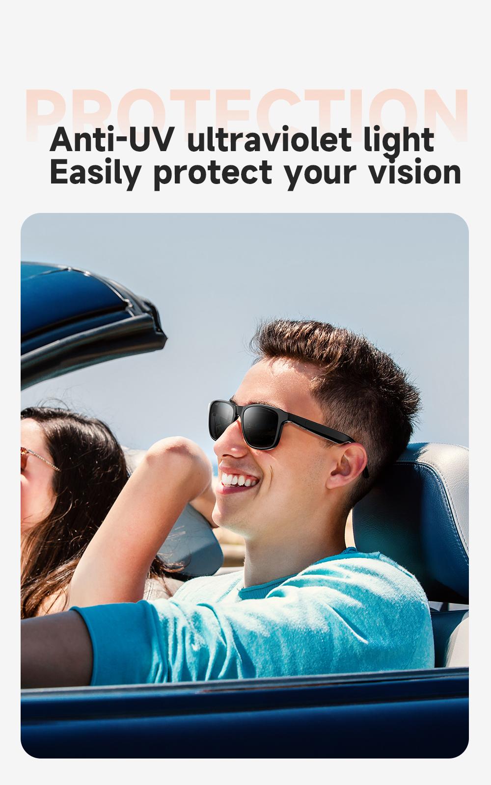 Smart Glasses, Bluetooth Sunglasses Audio Eyewear, Built-in Mic & Speakers, Athletic/Outdoor UV Protection Unisex, Summer,Waterproof, Smart Summer Gear Smart Glasses, Bluetooth Sunglasses Audio Eyewear, Built-in Mic & Speakers, Athletic/Outdoor UV Protection Unisex, Summer,Waterproof, Smart Summer Gear