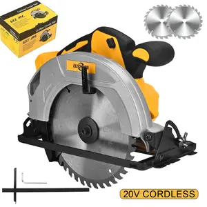 7-1/4 inch brushless power circular saw, 0-50 degree bevel angle capability, lightweight, with 2 blades, suitable for woodworking, stone and plastics, tool only, battery not included.