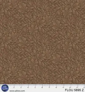 Flourish Brown Leaves – 43/45" Wide – 100% Cotton – P&B Textiles