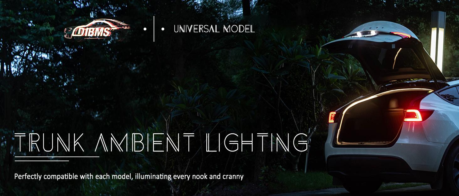 DIBMS 168inch Dynamic LED Car Trunk Light Strip White Magnetic Sensor Automatic Shut-Off Start-Up Function Decorative Ambient Lighting Strip,