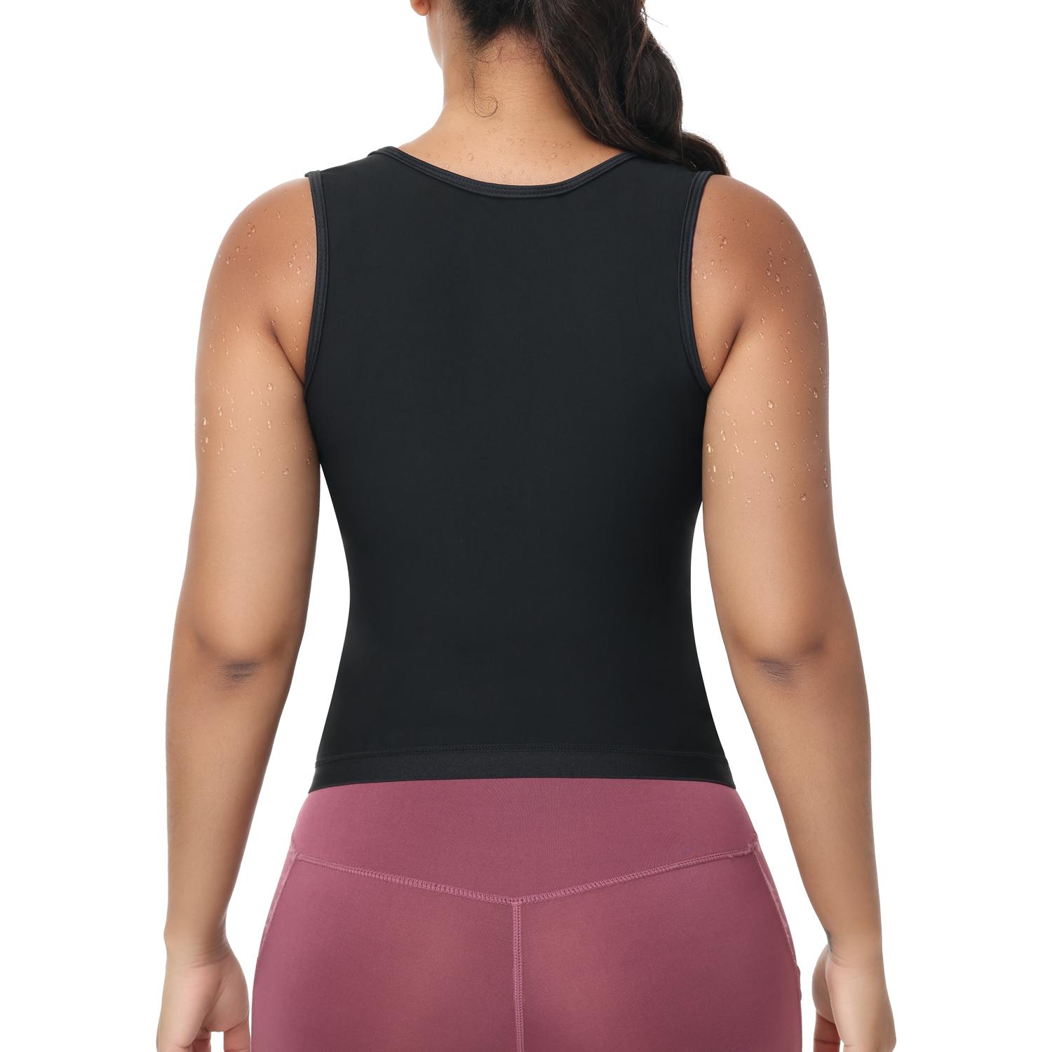 Outdoorfun Women's Adjustable Waist Trainer Corset Vest with Zipper Sauna Suit Workout Body Shaper Tank Top, Sports Fitness Running Yoga Gym Shapewear Sauna Suit, Fajas Para Mujer, Women Sportswear