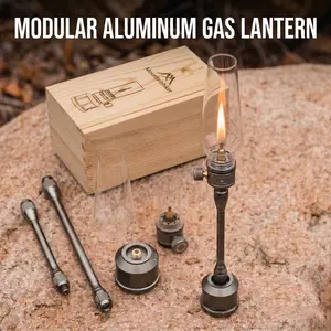 Modular Vintage Gas Lantern for Outdoor Camping Aluminum Desktop Ambient Light Set