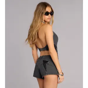 Cool-Girl Edge Cropped Denim Vest