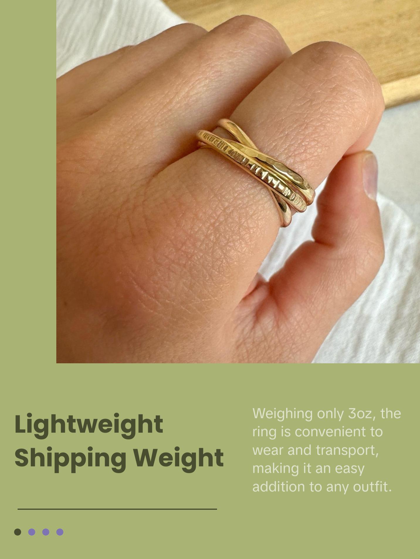 Waterproof Thick Rolling Ring, Rolling Fidget Anxiety Ring